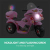 Rigo Kids Electric Police Motorcycle Pink