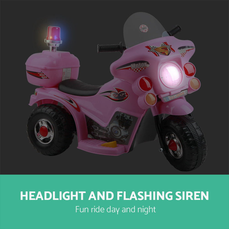 Rigo Kids Electric Police Motorcycle Pink