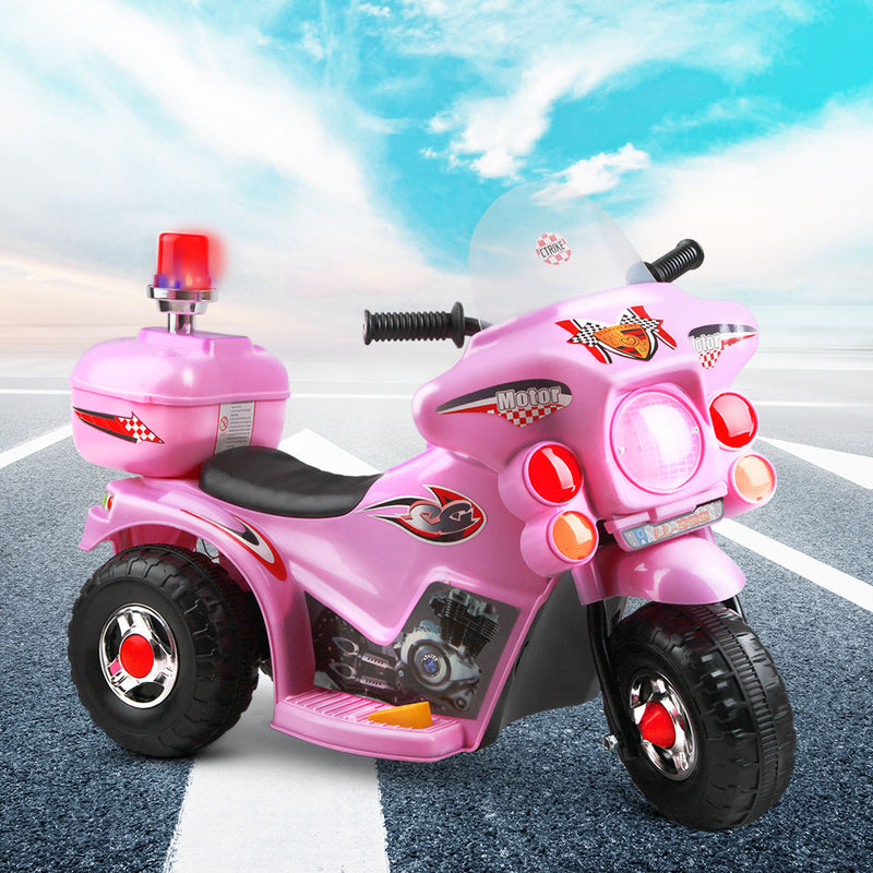 Rigo Kids Electric Police Motorcycle Pink