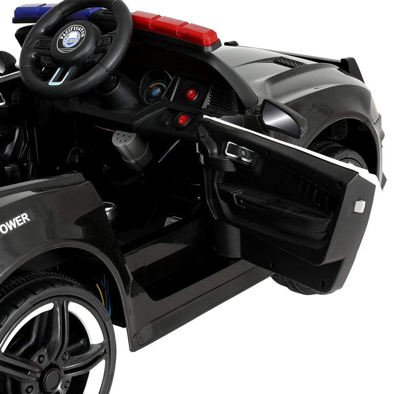 Rigo Kids Electric Patrol Police Car – 12V Battery Powered (Black)