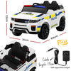 Rigo Kids Electric Police Ride-On Car – White