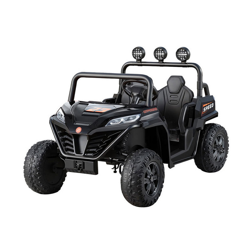 Rigo Kids Electric Ride-On Car with Headlights & Remote – Black
