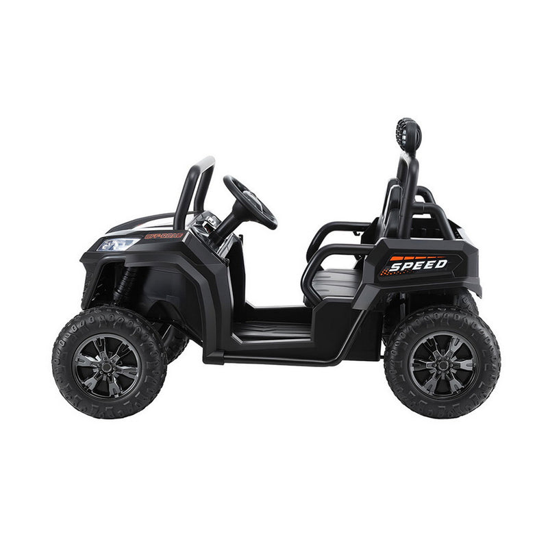 Rigo Kids Electric Ride-On Car with Headlights & Remote – Black