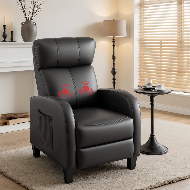 Artiss PU Leather Massage Recliner Chair – Black