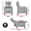 Artiss Grey Fabric Massage Recliner Chair