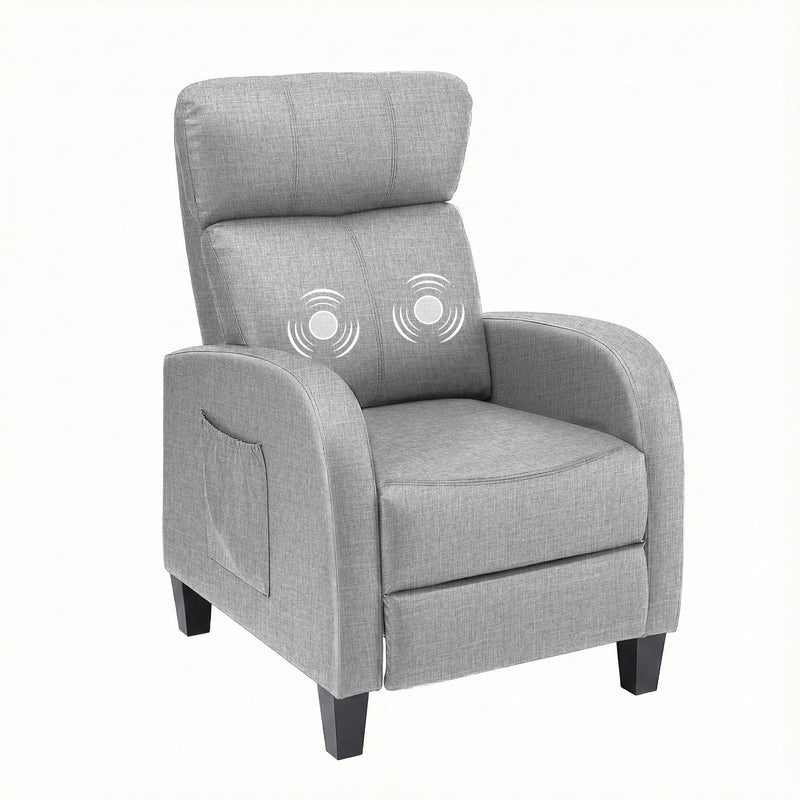 Artiss Grey Fabric Massage Recliner Chair