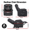 Artiss Massage Recliner Chair with Heat & USB – Black