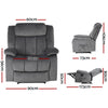 Artiss Electric Massage Recliner Chair – Heated Grey Velvet