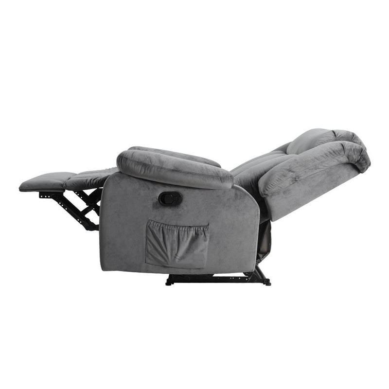 Artiss Electric Massage Recliner Chair – Heated Grey Velvet
