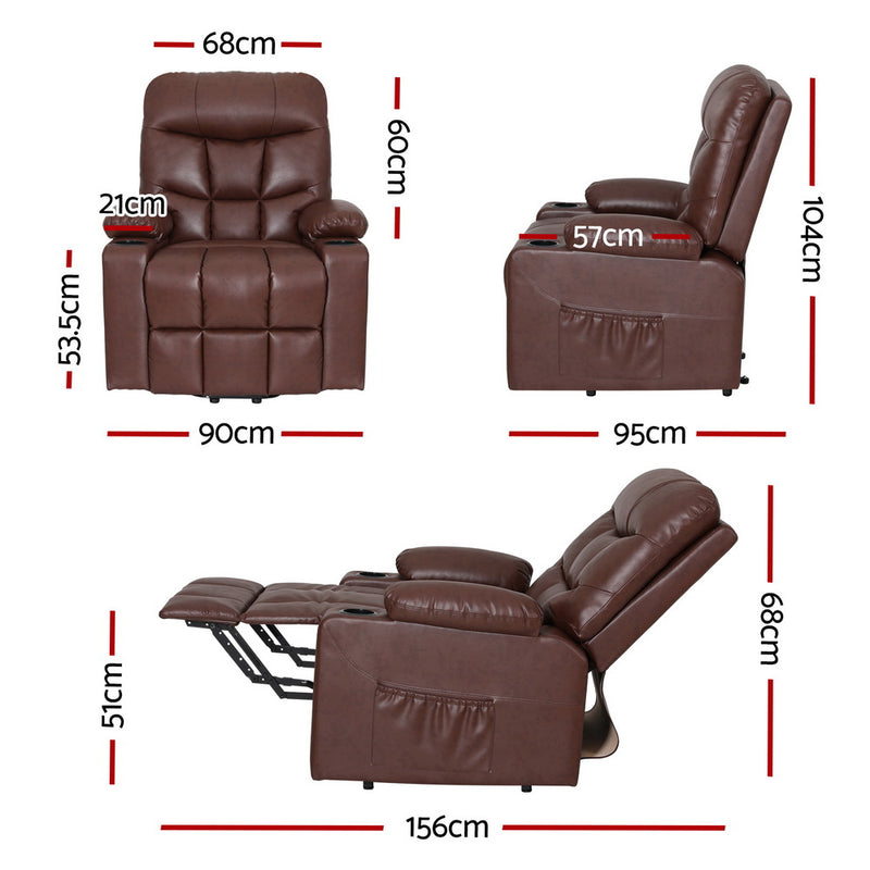 Artiss Claude Lift Recliner Chair with Massage & Heat