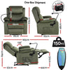 Artiss Recliner Chair – Heated Massage with Phone Holder (Velvet)