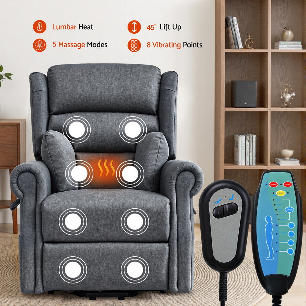 Artiss Electric Lift Recliner Chair with Massage & Heat