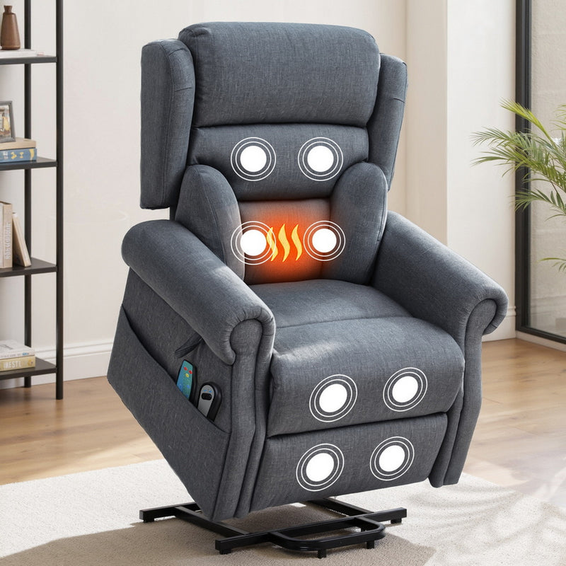 Artiss Electric Lift Recliner Chair with Massage & Heat