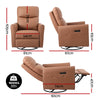 Artiss Swivel Recliner Chair Leather Brown