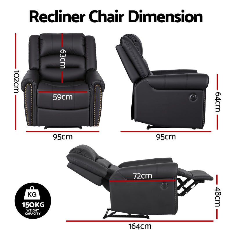 Artiss Manual Recliner Armchair with USB Charging