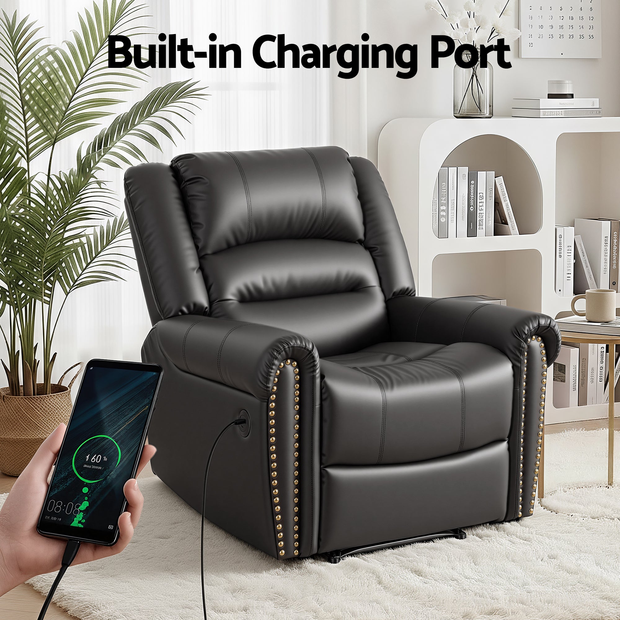 Artiss Manual Recliner Armchair with USB Charging