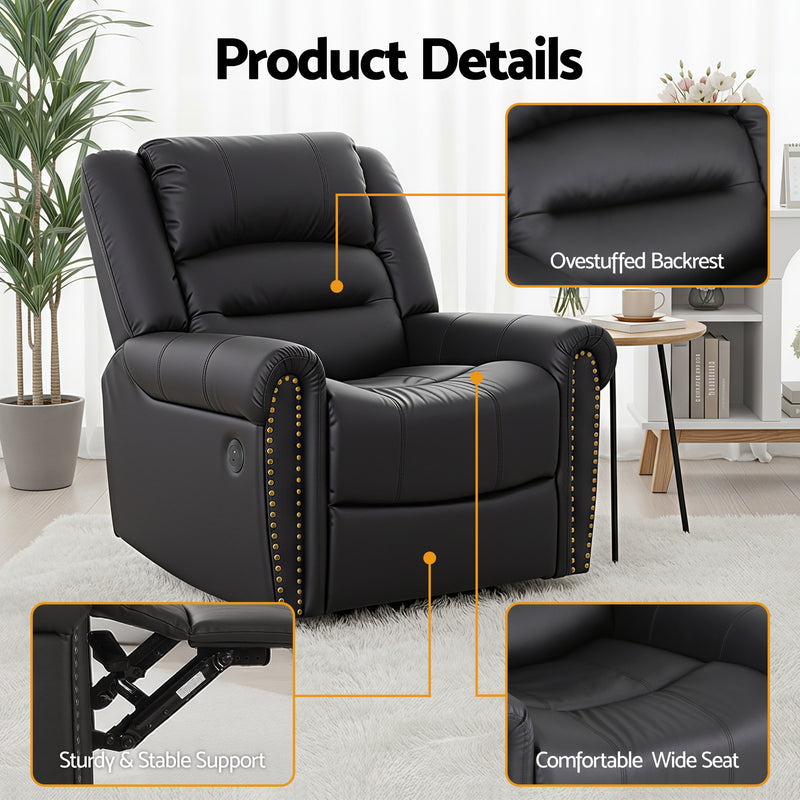 Artiss Manual Recliner Armchair with USB Charging
