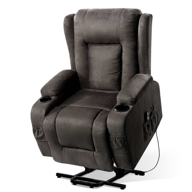 Artiss Velvet Lift Assist Recliner Chair
