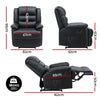 Artiss Leather Manual Recliner Chair with LED Lights – Black