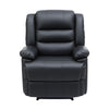 Artiss Leather Manual Recliner Chair with LED Lights – Black