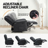Artiss Leather Manual Recliner Chair with LED Lights – Black