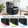 Artiss Leather Manual Recliner Chair with LED Lights – Black