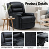 Artiss Leather Manual Recliner Chair with LED Lights – Black