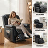 Artiss Leather Manual Recliner Chair with LED Lights – Black