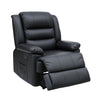Artiss Leather Manual Recliner Chair with LED Lights – Black