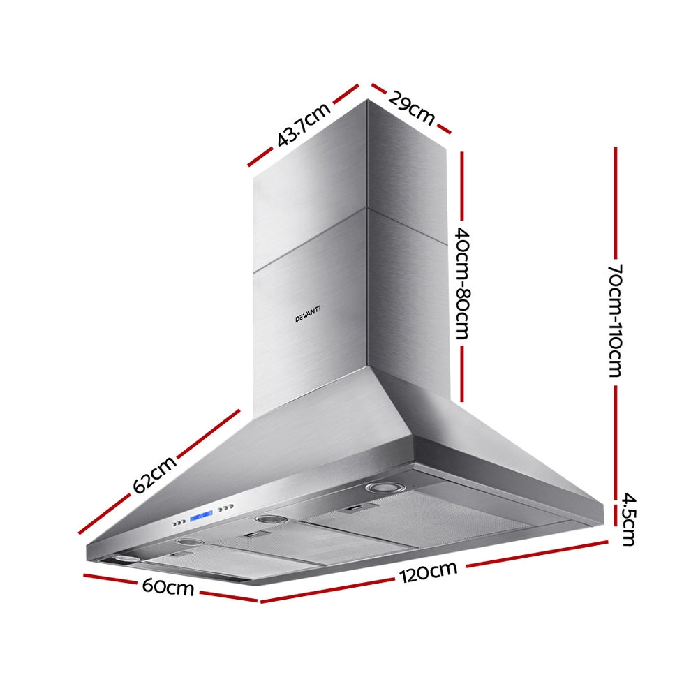 Devanti 1200mm Range Hood 120cm Commercial Rangehood