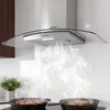 Devanti 90cm Curved Glass Canopy Range Hood – Stainless Steel