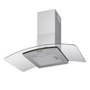 Devanti 90cm Curved Glass Canopy Range Hood – Stainless Steel