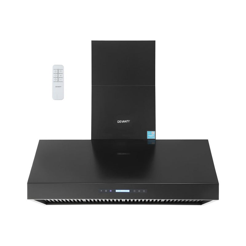 Devanti 1200mm Commercial BBQ Range Hood – Dual Motor with Remote (Black)