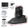 Devanti 1200mm Commercial BBQ Range Hood – Dual Motor with Remote (Black)