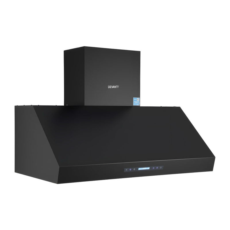 Devanti 1200mm Commercial BBQ Range Hood – Dual Motor with Remote (Black)