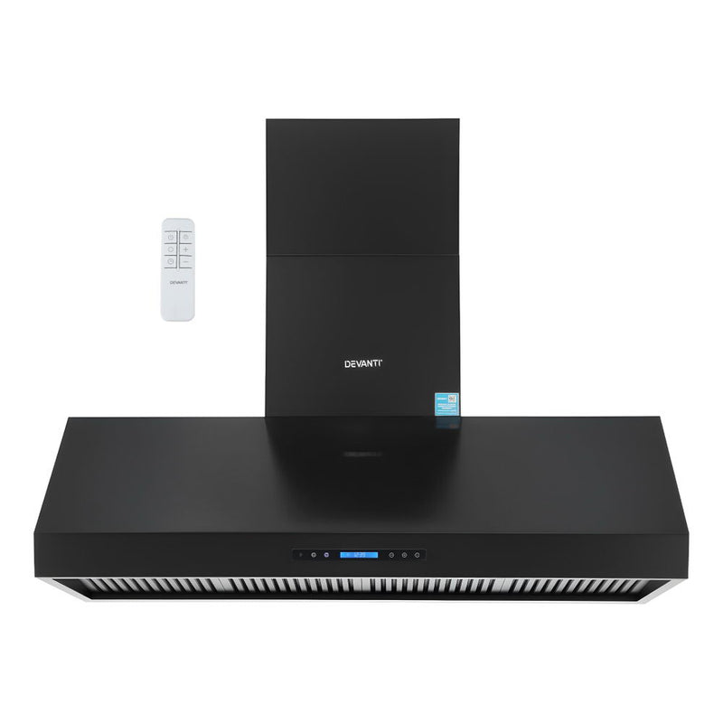 Devanti 1500mm Commercial BBQ Range Hood – Dual Motor with Remote (Black)