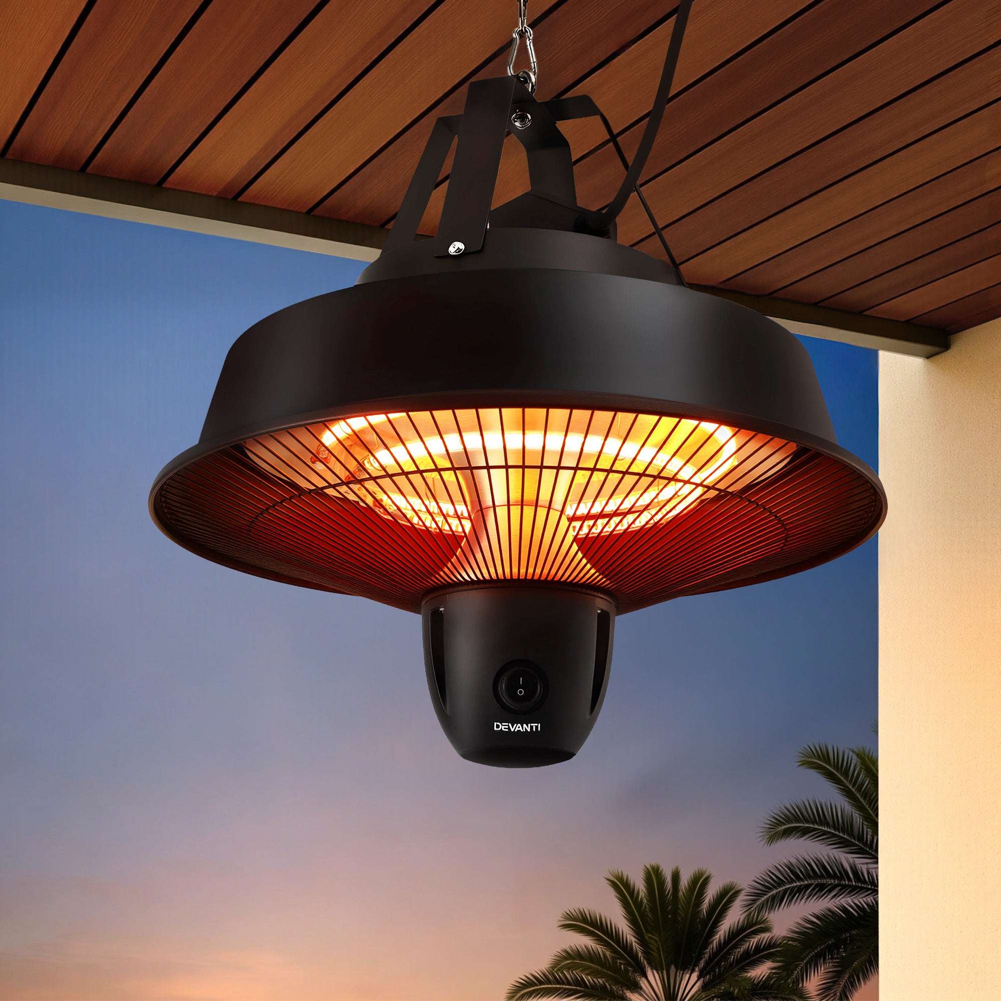Devanti 2000W Infrared Patio Heater Hanging Ceiling Mounted with Remote