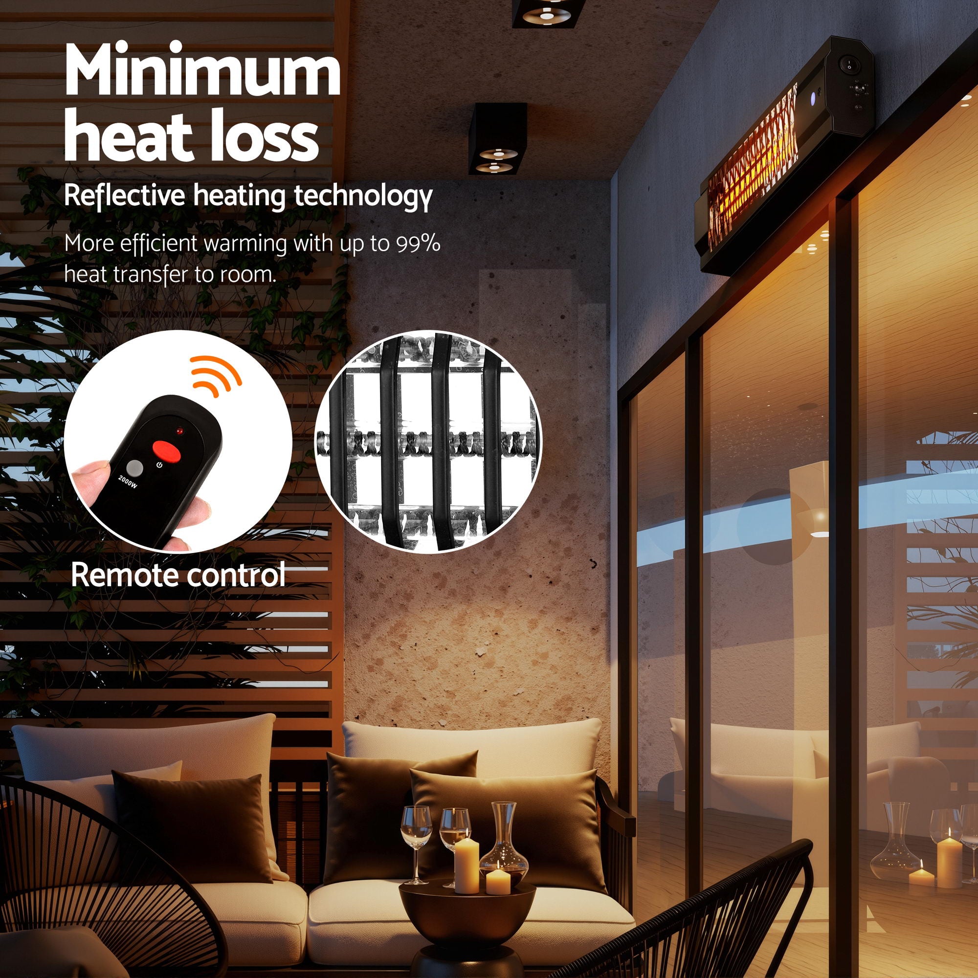 Devanti 2000W Electric Infrared Strip Heater