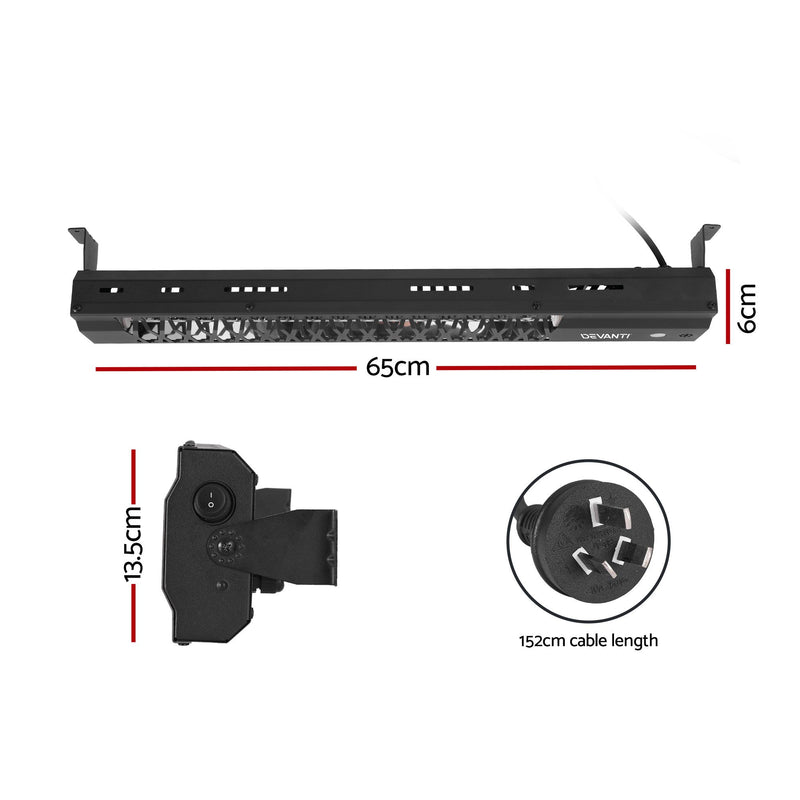 Devanti 2-Pack 2000W Electric Infrared Strip Heaters