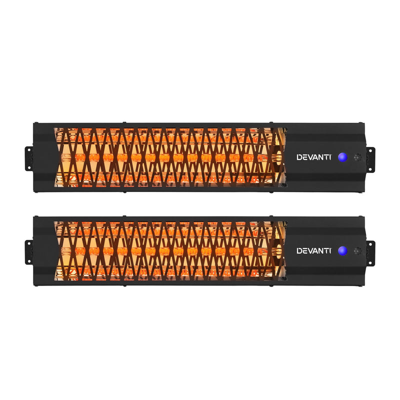 Devanti 2-Pack 2000W Electric Infrared Strip Heaters