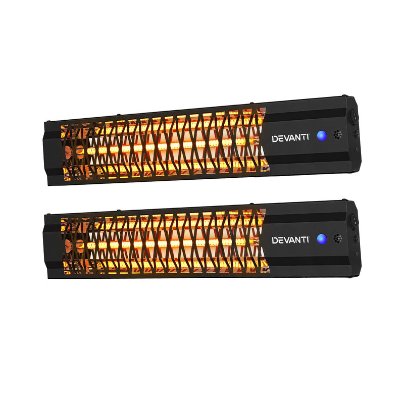 Devanti 2-Pack 2000W Electric Infrared Strip Heaters