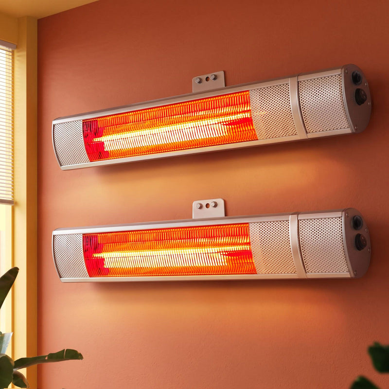 Devanti 2-Pack 2000W Electric Infrared Strip Heaters with Remote