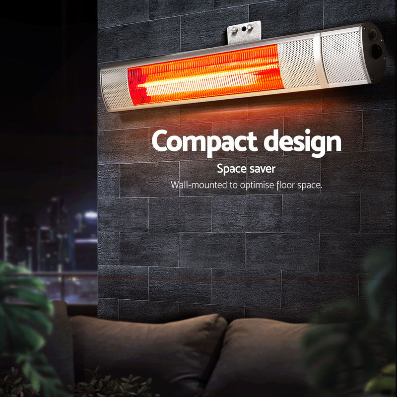Devanti 2-Pack 2000W Electric Infrared Strip Heaters with Remote
