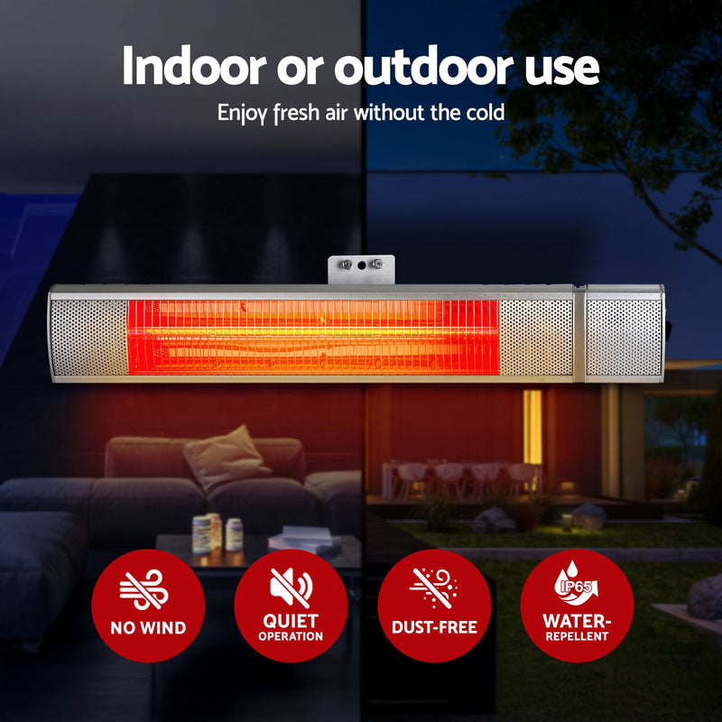 Devanti 2-Pack 2000W Electric Infrared Strip Heaters with Remote
