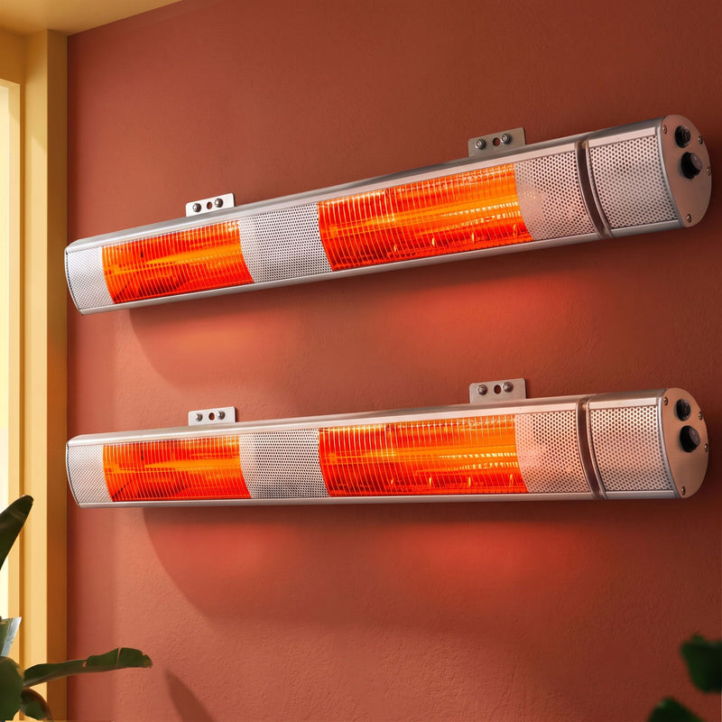 Devanti 2-Pack 3000W Electric Infrared Strip Heaters with Remote