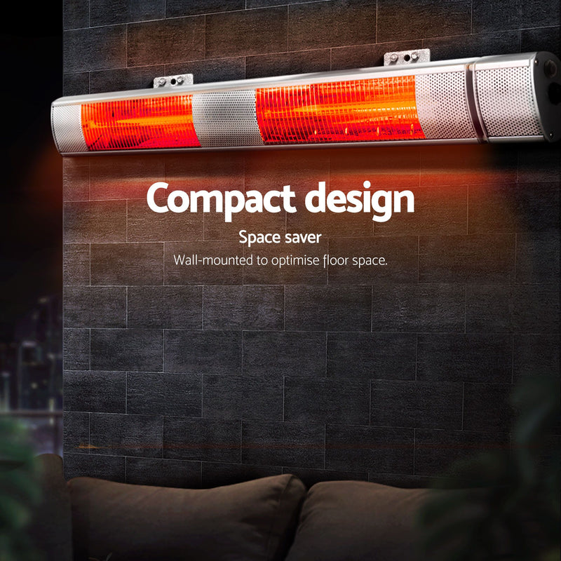Devanti 2-Pack 3000W Electric Infrared Strip Heaters with Remote