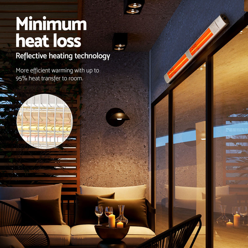 Devanti 2-Pack 3000W Electric Infrared Strip Heaters with Remote