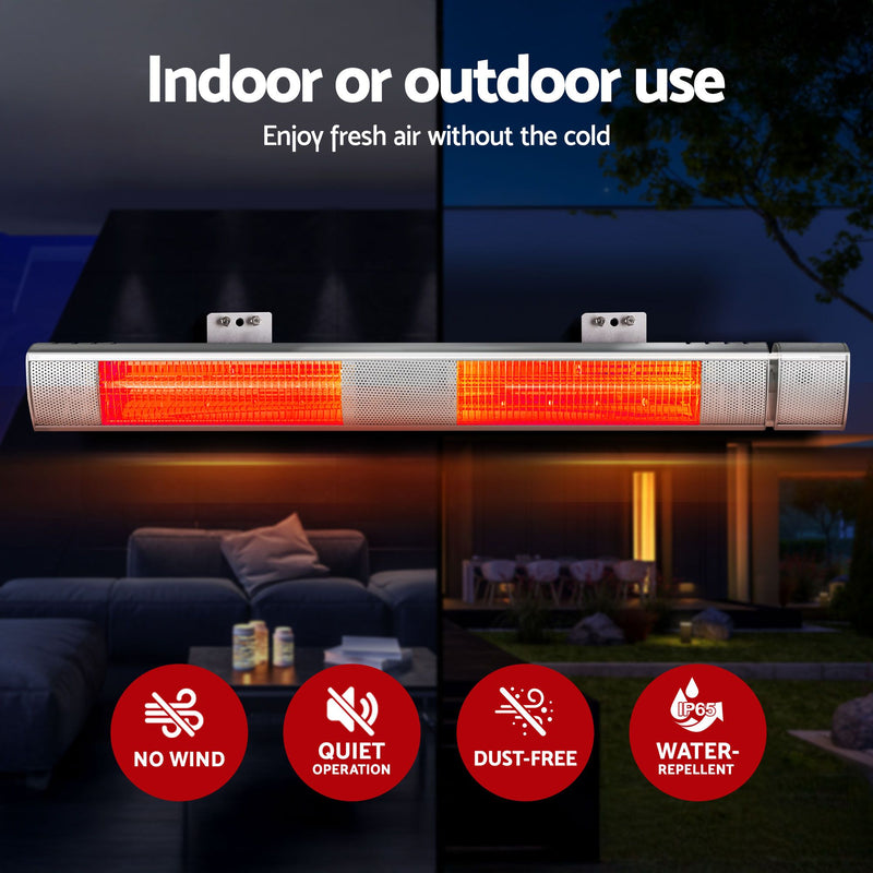 Devanti 2-Pack 3000W Electric Infrared Strip Heaters with Remote