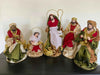 Red Handmade Nativity Set with Manger – 40cm