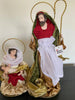 Red Handmade Nativity Set with Manger – 40cm